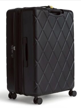 New Vera Bradley Adair Black Quilted Hardside Spinner Luggage